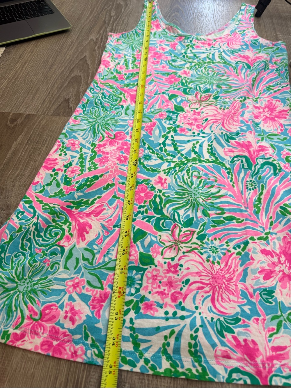 Lilly Pulitzer Newberri Tank Dress Amalfi Blue Leaf It Wild Size Small - Picture 7 of 9